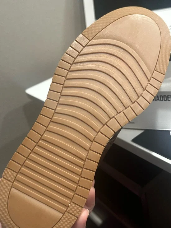 Steve Madden Brown and Cream Cow-Print Platform Sneakers - Picture 5 of 5